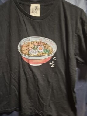 Black Graphic Ramen Bowl Short Sleeve Tee